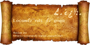 Locsmándi Ágnes névjegykártya