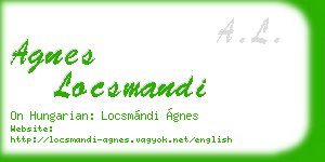 agnes locsmandi business card