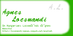 agnes locsmandi business card